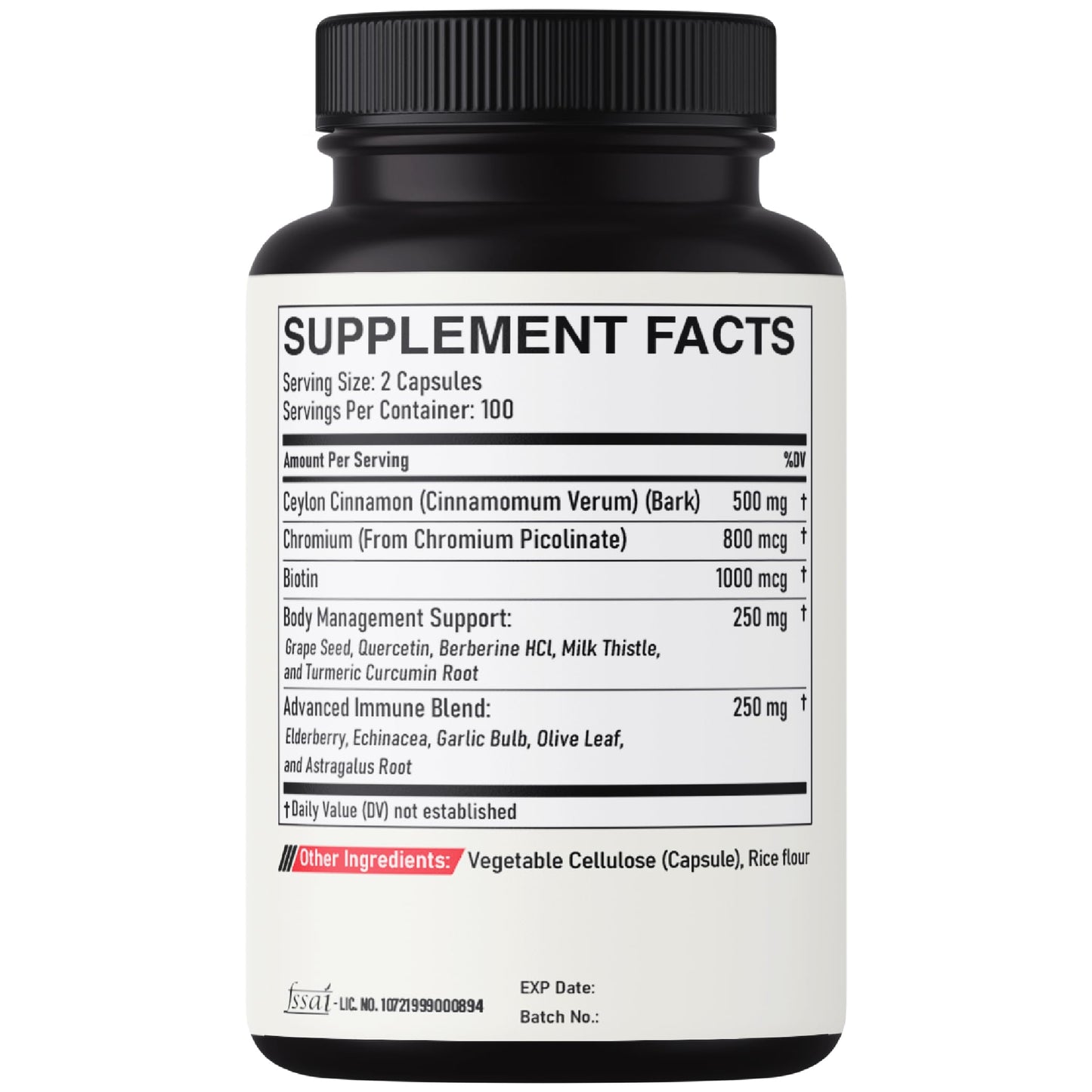DEDICAD 13in1 Ceylon Cinnamon Capsules - 200 Capsules with Chromium Picolinate, Biotin, Grape Seed, Elderberry & More DEDICADĀ buy supplements Au