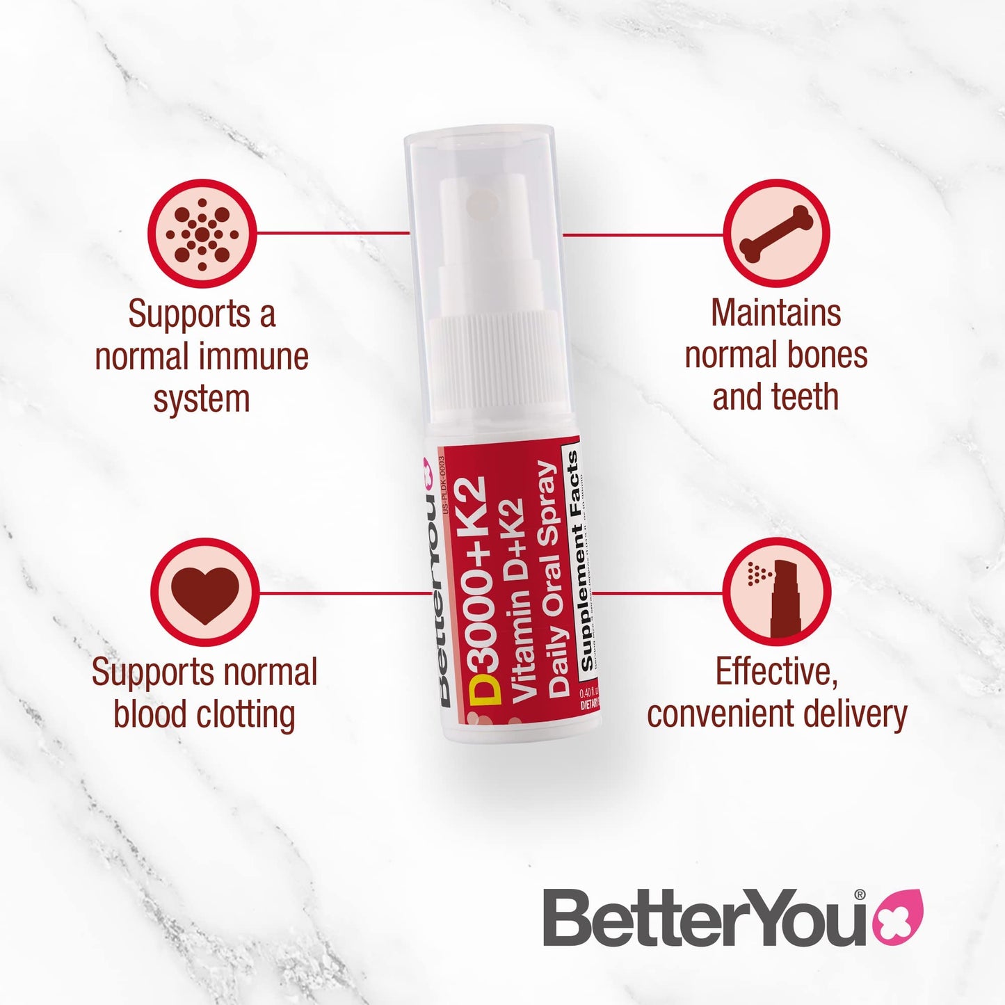 BetterYou D3000 + Vitamin D + K2 Spray 12ml BetterYouBuy Supplements Australia