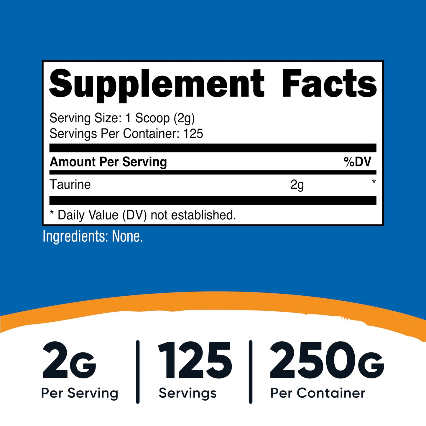Nutricost Taurine Powder 250 Grams - 125 Servings, 2000mg Per Serving NutricostBuy Supplements Australia