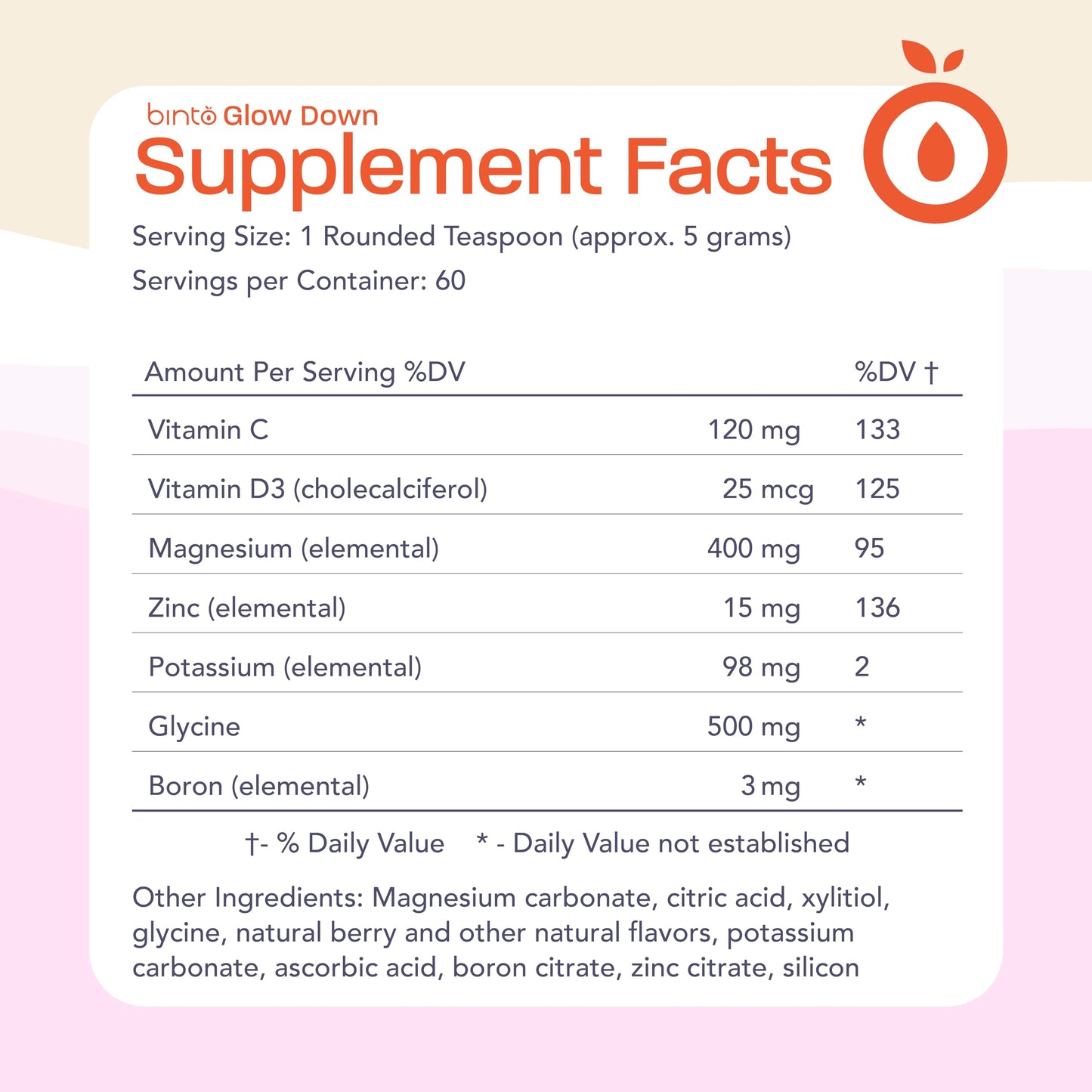 Binto Glow Down - Sleep Better & De-Stress with Our Berry Vanilla Magnesium Drink Mix, Made in USA, Sugar-Free, Preservative-Free, Gluten-Free Drink Mix (60 Day Supply) BintoBuy Supplements Australia