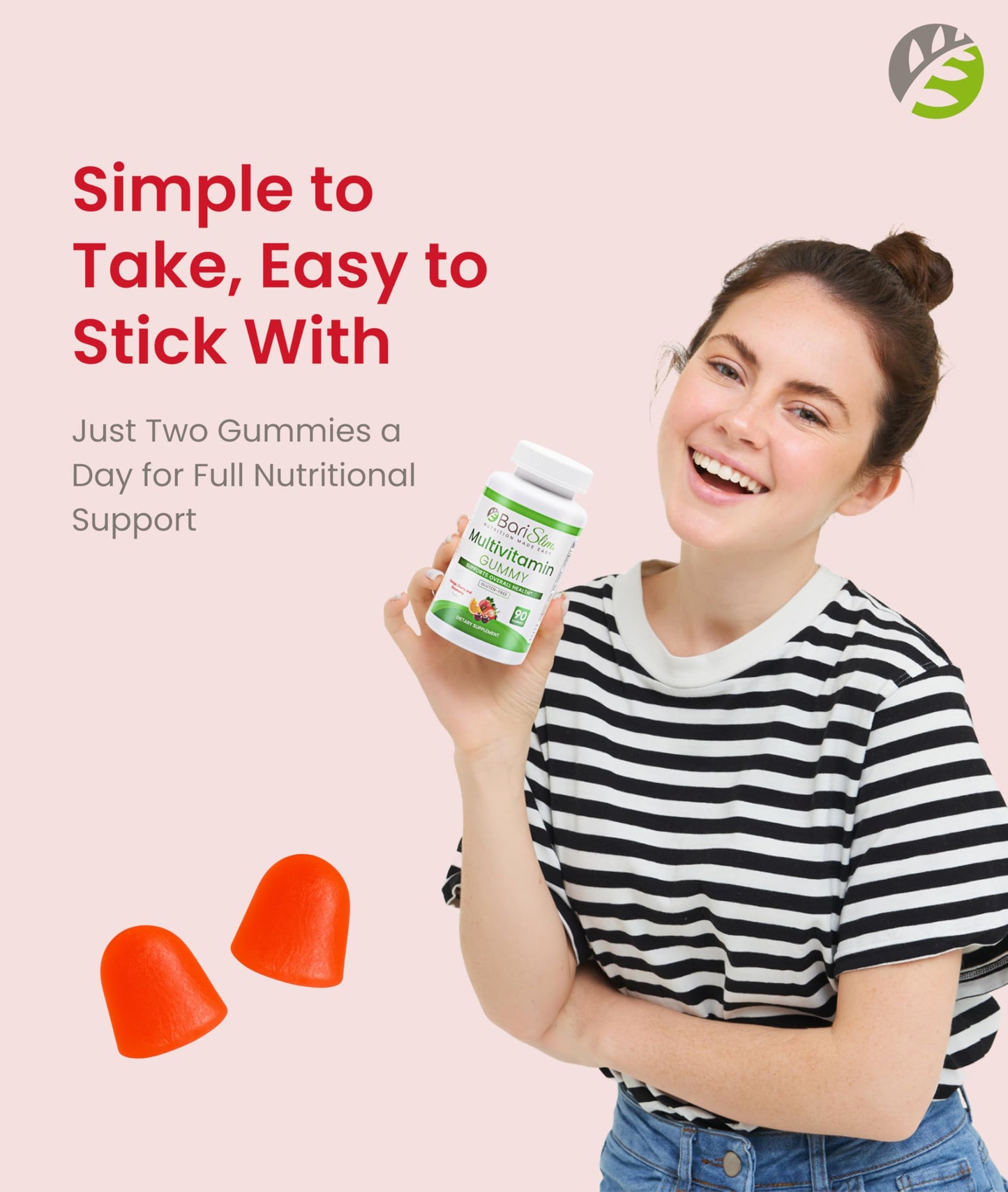 BariSlim Bariatric Chewable Multivitamin Gummies - Specially Formulated Gummy Vitamin for Patients After Weight Loss Surgery - Easy to Digest & Great Tasting Fruit Flavors | 90 Fruit Chews BariSlim buy supplements Au