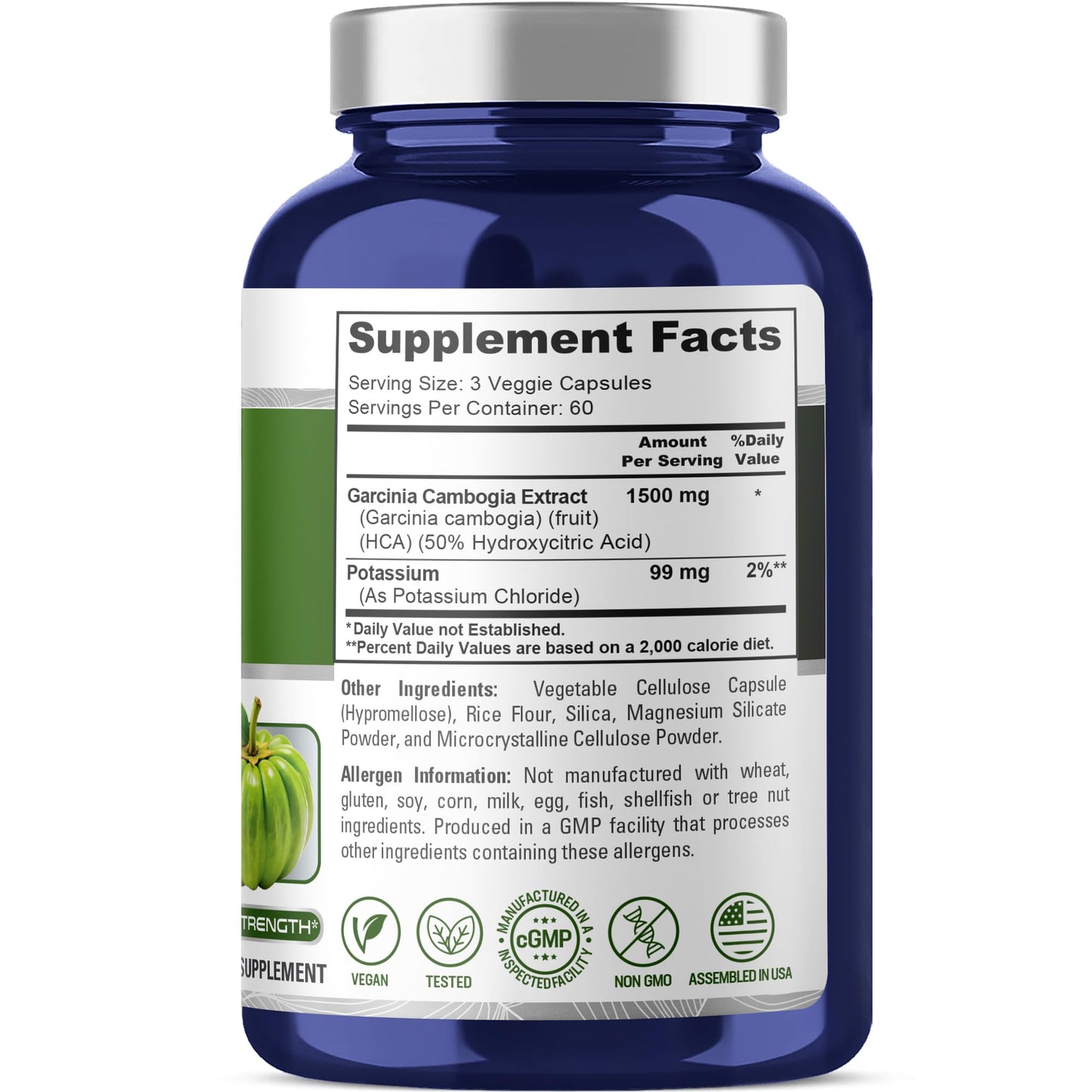 NusaPure Garcinia Cambogia 180 Veggie Capsules 1500mg (Vegetarian, Non-GMO, Vegan) NusaPureBuy Supplements Australia