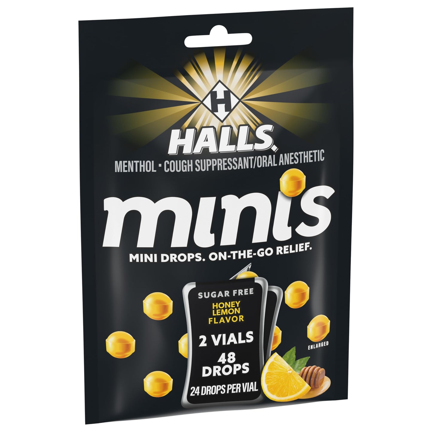 Halls Minis Honey Lemon Flavor Sugar Free Cough Drops, 48 Drops HALLS buy supplements Au