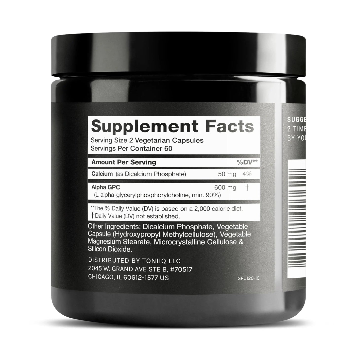 Toniiq Ultra High Purity Alpha GPC Capsules - 600mg Concentrated Formula - 90%+ Highly Purified and Bioavailable Nootropic - 120 Capsules Alpha GPC Supplement Toniiq buy supplements Au