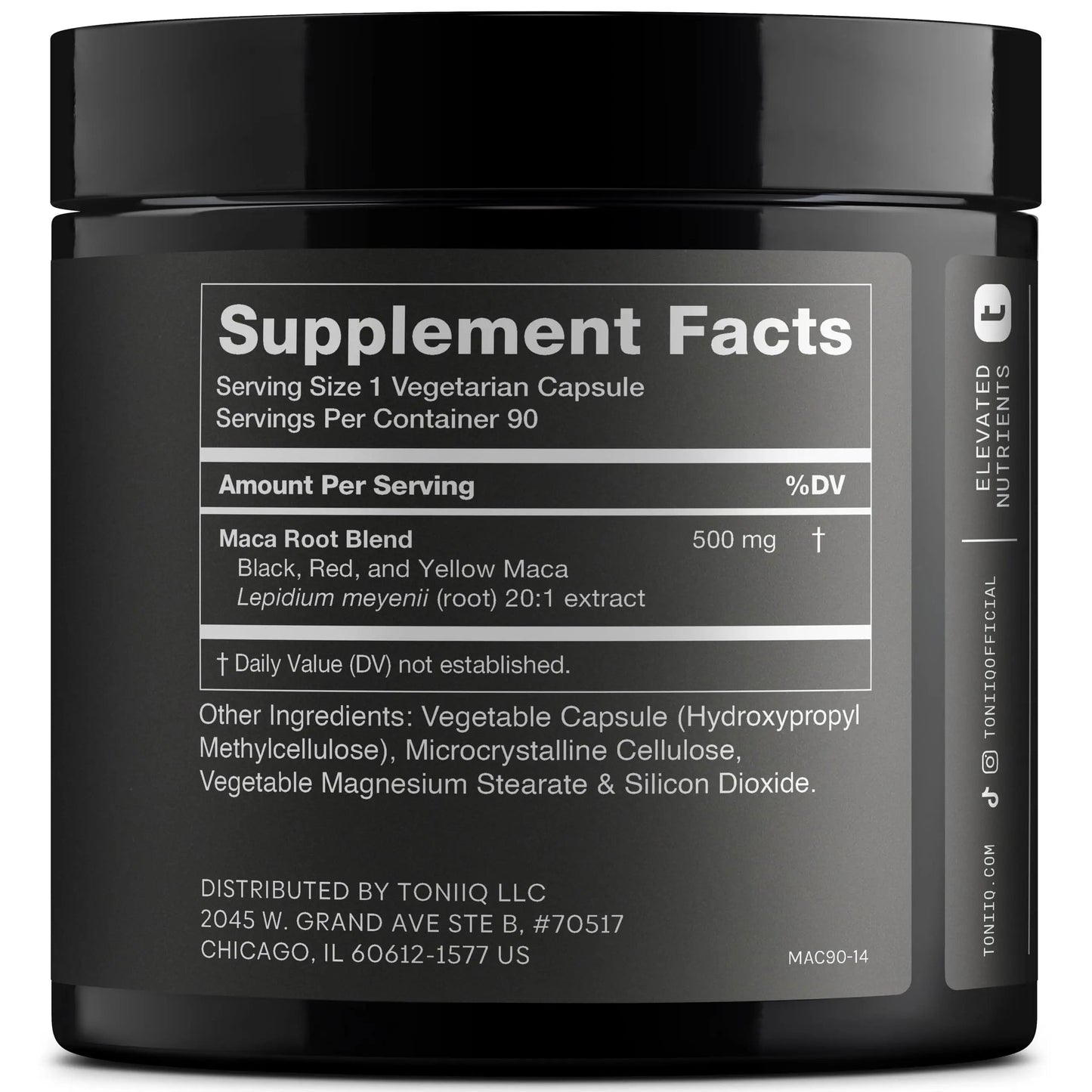 Toniiq Maca Root - Ultra High Potency 20:1 Extract - Black, Red and Yellow Maca Complex - Single Origin, Wildcrafted & Highly Concentrated - Third-Party Lab Tested - 90 Capsules Toniiq buy supplements Au