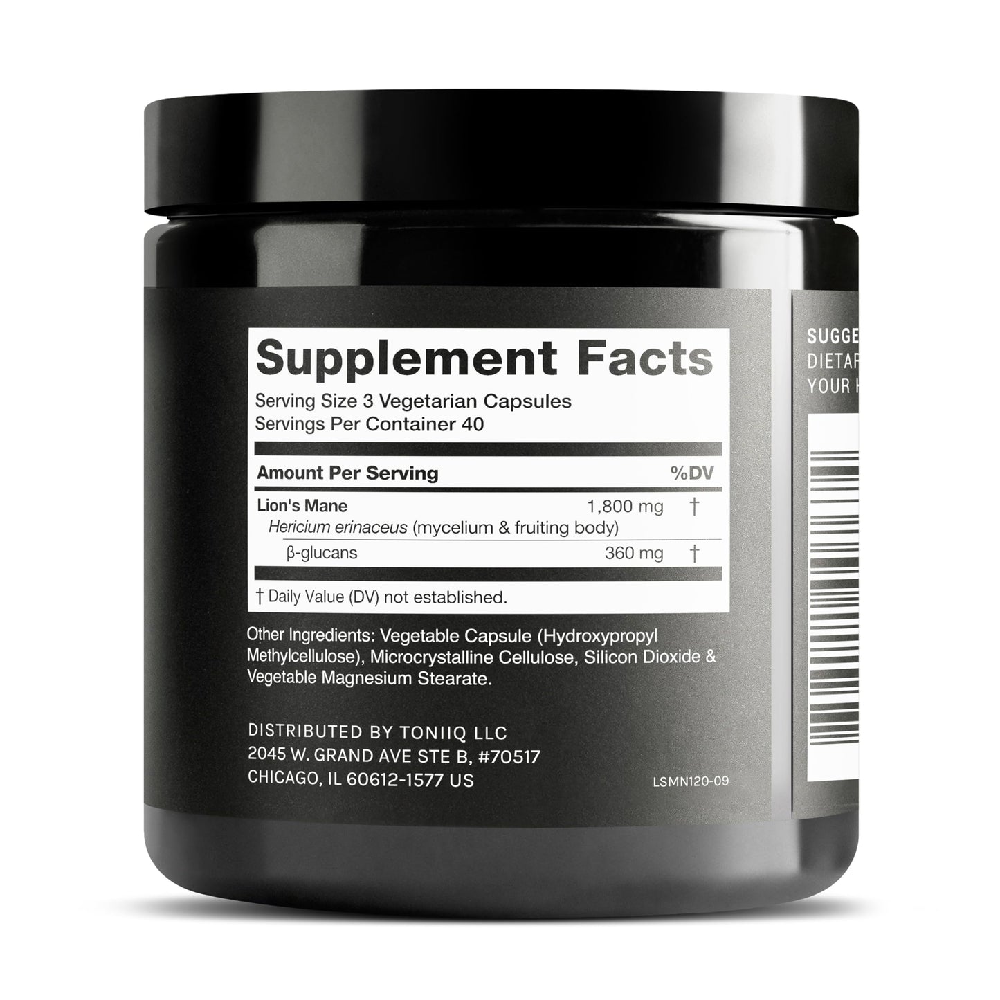 Toniiq Lion’s Mane - Ultra High Potency 10:1 Extract with 30% Polysaccharides - Highly Concentrated & Bioactive - Third-Party Lab Tested - 120 Capsules Toniiq buy supplements Au
