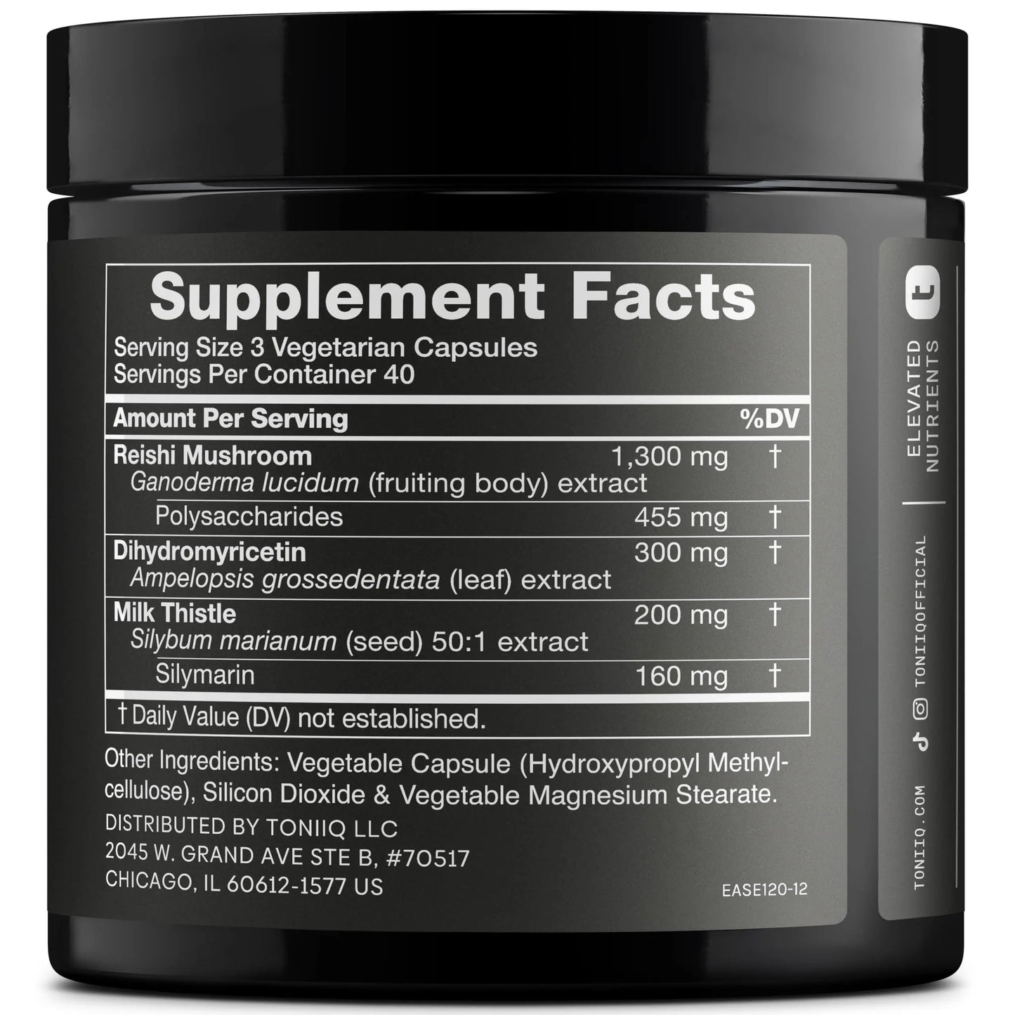 Toniiq Ease with DHM - Full Liver Support for a Night Out - 120 Capsules - 50x Super Concentrated Extract Toniiq buy supplements Au