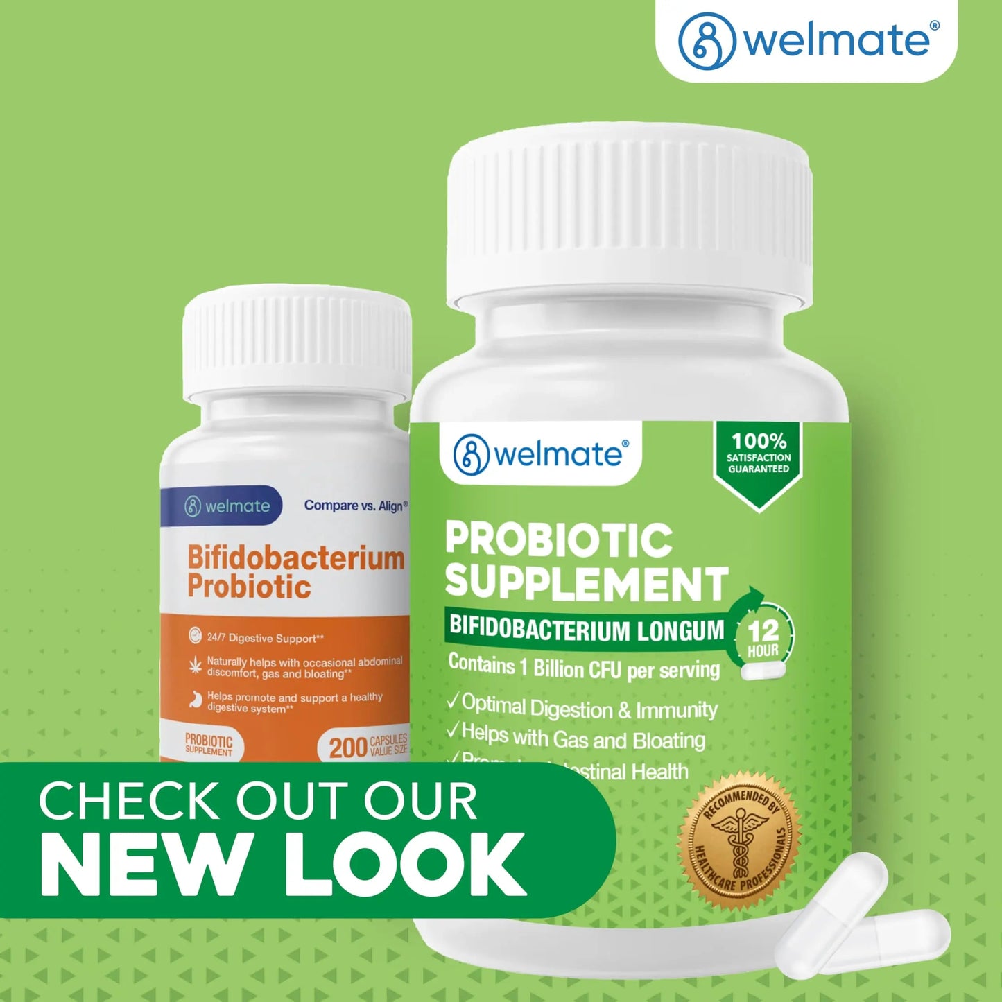 WELMATE Bifidobacterium - Probiotic Supplement - Supports Gut Health - Immune Support - Digestive Enzymes - Gluten Free - Vegan - Men & Womens Probiotic - Value Size - 200 Count WELMATE buy supplements Au