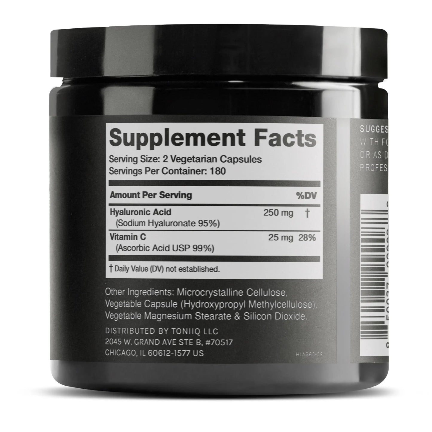Toniiq Hyaluronic Acid Supplements – Lab Tested 95% Ultra High Purity – Fermented and Bioavailable with Vitamin C – Third Party Lab Tested – 360 Capsules Toniiq buy supplements Au