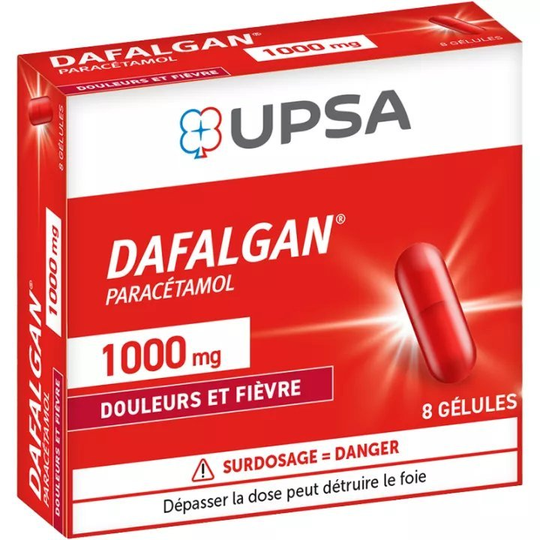 Dafalgan Paracetamol 1000 mg – pain and fever relief – 8 Capsules