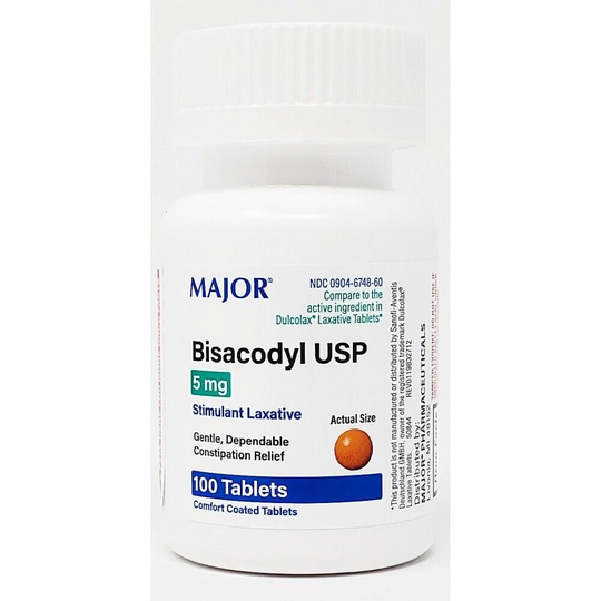 Major Bisacodyl 5 mg EC (Compare to Dulcolax) 100ct