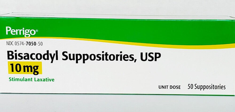 Perrigo Bisacodyl Suppositories 10 mg (Compare to Dulcolax) 50 Ct