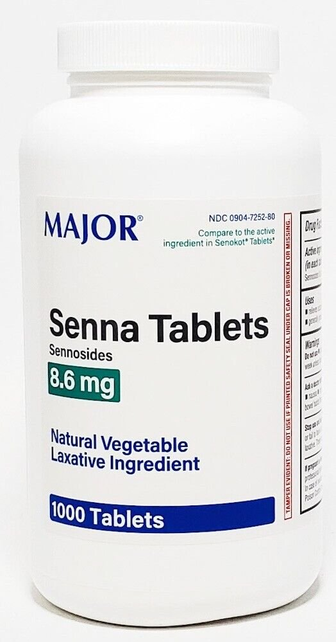 Major Senna 8.6mg Laxative Tablets 1000ct