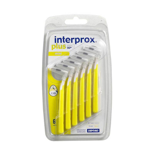 Interprox plus mini yellow interdental brush, 6 pieces