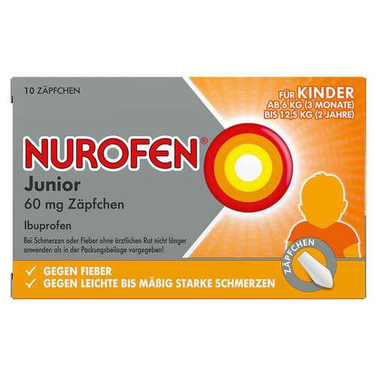 NUROFEN® Junior 60 mg suppositories, 10 pcs (3months to 2 years)