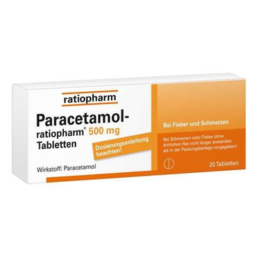 Paracetamol-ratiopharm 500 mg Tabs, 20 pcs
