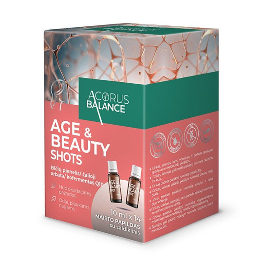 ACORUS BALANCE AGE & BEAUTY SHOTS, oral solution in a bottle, 10 ml, 14 pcs.