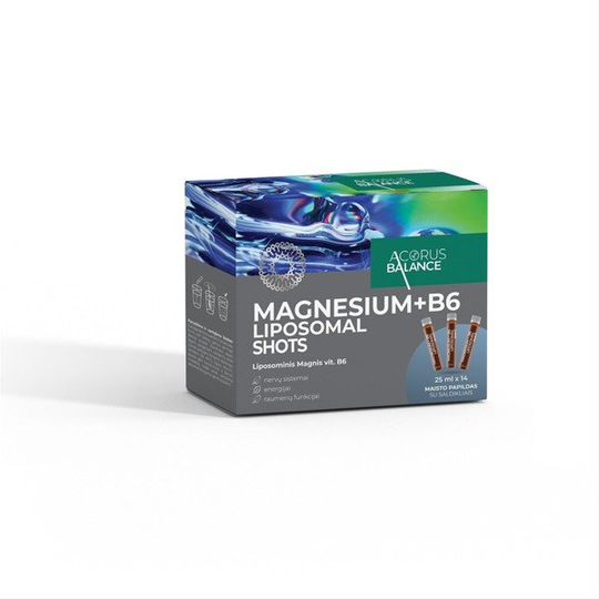 ACORUS BALANCE MAGNESIUM + VIT B6 LIPOSOMAL SHOTS, oral solution, 25 ml, N14