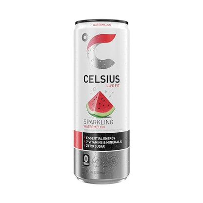 CELSIUS Sparkling Watermelon, Functional Essential Energy Drink 12 Fl Oz (Pack of 12) CELSIUSBuy Supplements Australia