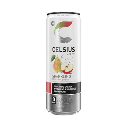 CELSIUS Sparkling Fuji Apple Pear, Functional Essential Energy Drink 12 Fl Oz (Pack of 12) CELSIUSBuy Supplements Australia