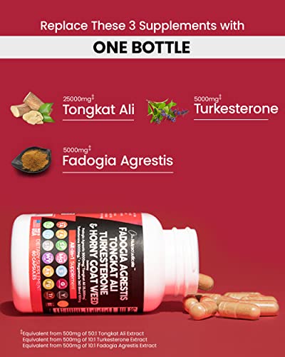 Fadogia Agrestis 5000mg Tongkat Ali 25000mg Turkesterone 5000mg