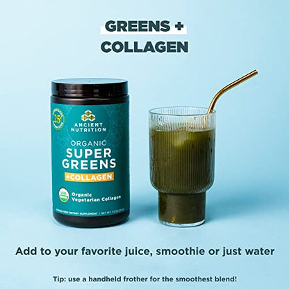 Ancient Nutrition Supergreens Powder, Organic Superfood Powder with Collagen Ancient NutritionBuy Supplements Australia