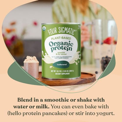 Four Sigmatic Organic Plant-Based Protein Powder Unflavored Protein with Lion’s Mane Four SigmaticBuy Supplements Australia