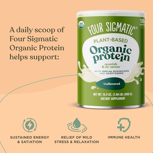 Four Sigmatic Organic Plant-Based Protein Powder Unflavored Protein with Lion’s Mane Four SigmaticBuy Supplements Australia