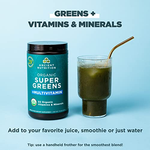 Ancient Nutrition Organic SuperGreens and Multivitamin Powder with Probiotics Ancient NutritionBuy Supplements Australia
