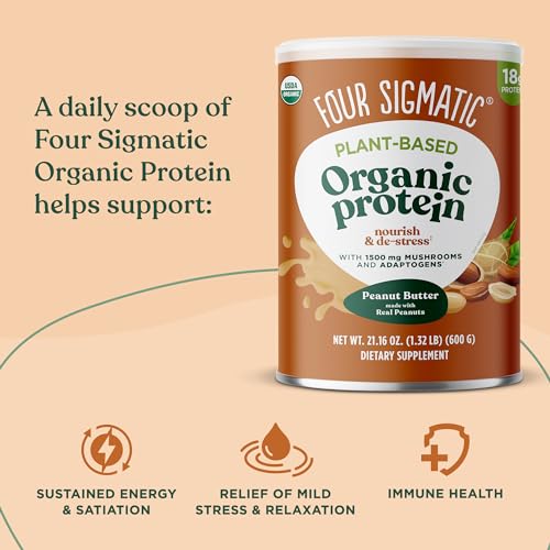Four Sigmatic Organic Plant-Based Protein Powder Peanut Butter Protein with Lion’s Mane Four SigmaticBuy Supplements Australia