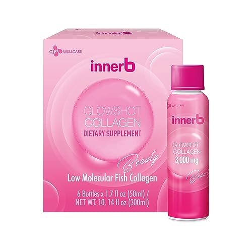 CJwellcare Innerb Glowshot Collagen (10.1fl oz, 6 Servings) - Low-Molecular-Weight Fish
