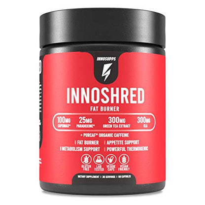 Inno Shred - Day Time Fat Burner | 100mg Capsimax, Grains of Paradise, Organic Caffeine InnoSuppsBuy Supplements Australia