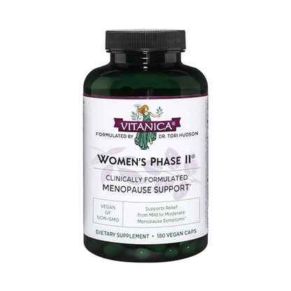 Vitanica Women's Phase II, Menopause Support, Vegan, 180 Capsules