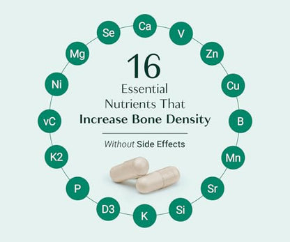 ALGAECAL Organic Red Algae Calcium Supplement for Bone Density, Vitamin K2 MK7 (100mg), Vitamin D3 (1600 IU), Magnesium (350mg) & Trace Minerals & Strength