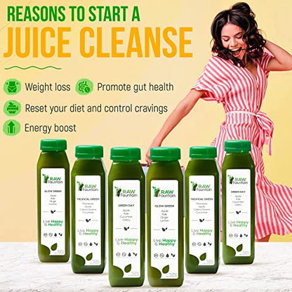 Raw Fountain 7 Day Green Juice Cleanse, All Natural Raw, Vegan Detox, Cold Pressed Raw FountainBuy Supplements Australia