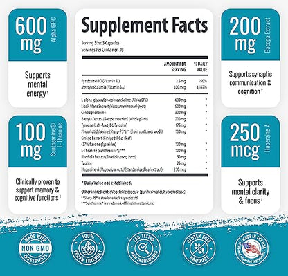 1 Body Brain Supplements for Memory and Focus - Support Healthy Brain
