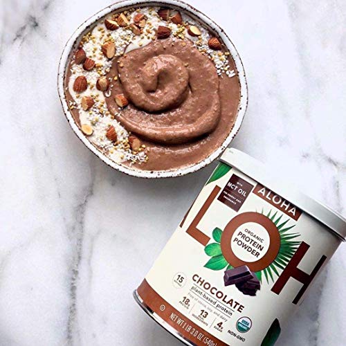 ALOHA Organic Plant Based Protein Powder, Stevia Free, Chocolate, 19.6 oz, 15 Servings ALOHABuy Supplements Australia