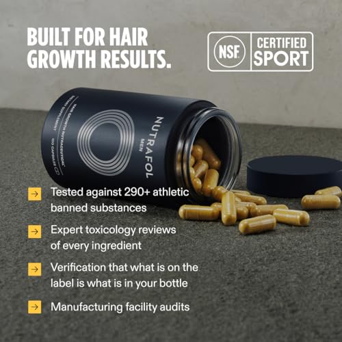Nutrafol Men's Hair Growth Supplements, Clinically Tested for Visibly Thicker Hair and Scalp Coverage, Dermatologist Recommended - 1 Month Supply NutrafolBuy Supplements Australia