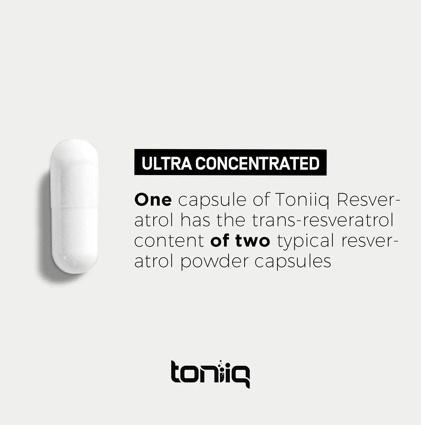 Toniiq Ultra High Purity Resveratrol Capsules - 98% Trans-Resveratrol - Highly Purified and Bioavailable - 60 Caps Reservatrol Supplement Toniiq buy supplements Au