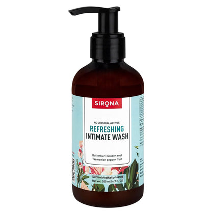 Sirona Natural Refreshing Feminine Wash - 6.7 Fl Oz (200 ml) | No Chemical, No Irritation, pH Balanced Intimate