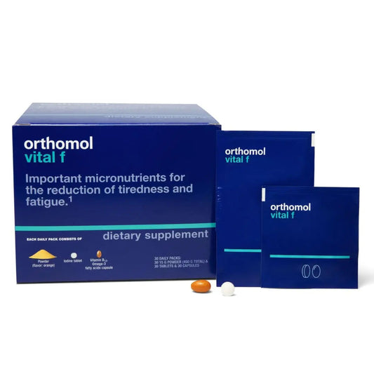 Orthomol Vital F Powder & Tablet Packet, Women's Multivitamin, 30-Day Supply, Vitamins A, B, C, D, E, K, Calcium, Iodine, Omega-3… Orthomol