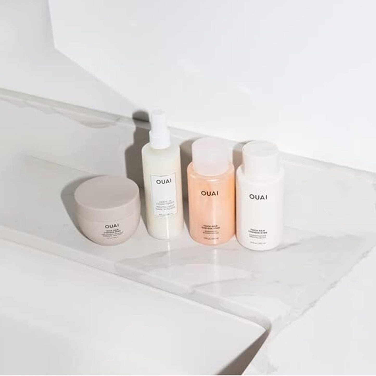 OUAI Thick Hair Shampoo and Conditioner Set - Sulfate Free Shampoo and Conditioner for Thick Hair Care - Moisturizes, Strengthens & Fights Frizz - Made with Keratin & Shea Butter (10 Fl Oz) OUAIBuy Supplements Australia
