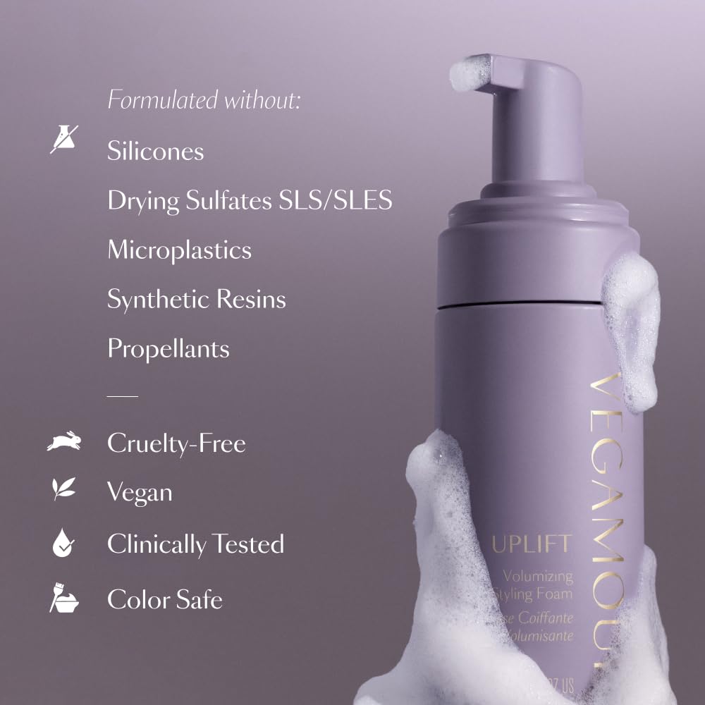 VEGAMOUR UPLIFT Volumizing Styling Foam, For fine, flat & thinning hair, Provides Volume & Resists Humidity, Non Sticky Formula, Bouncy Soft Hair VEGAMOURBuy Supplements Australia