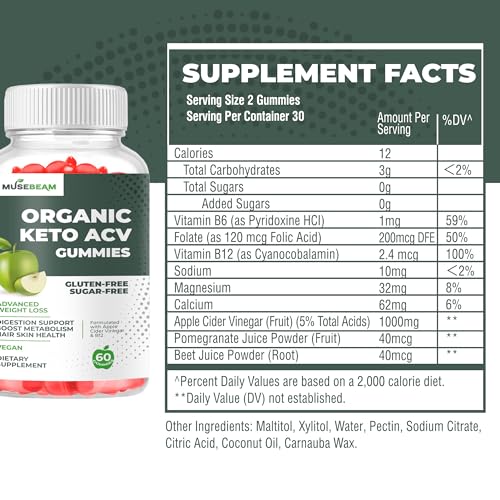 Organic Keto ACV Gummies Advanced Weight Loss - Gluten & Sugar Free Belly Fat Burner MuseBeamBuy Supplements Australia