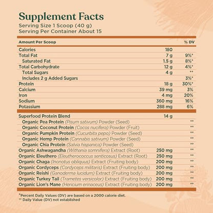Four Sigmatic Organic Plant-Based Protein Powder Peanut Butter Protein with Lion’s Mane Four SigmaticBuy Supplements Australia