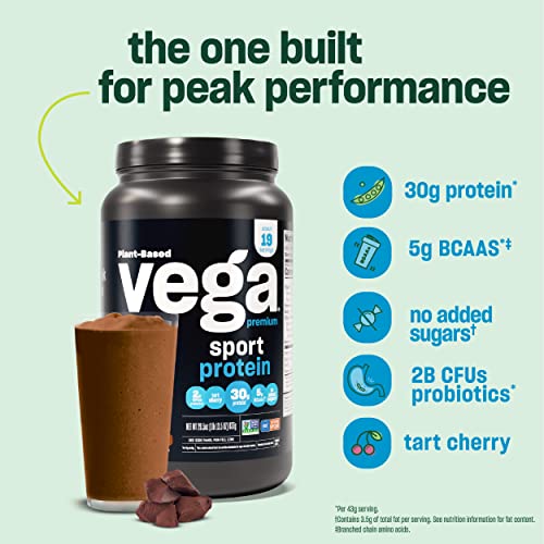 Vega Premium Sport Protein Mocha Protein Powder, Vegan, Non GMO, Gluten Free Plant VegaBuy Supplements Australia
