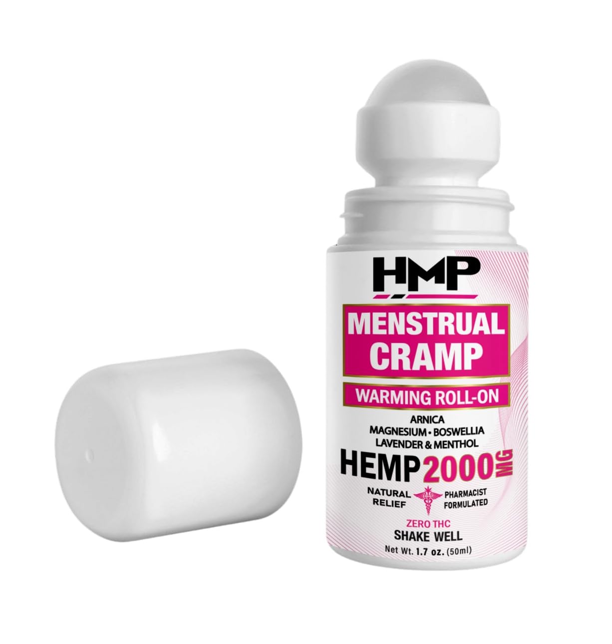 HMP BRANDS Menstrual Cramp Hemp Warming ROLL-ON 2000MG w Arnica & Menthol Made in USA Natural Formula 1.7oz HMP BRANDSBuy Supplements Australia