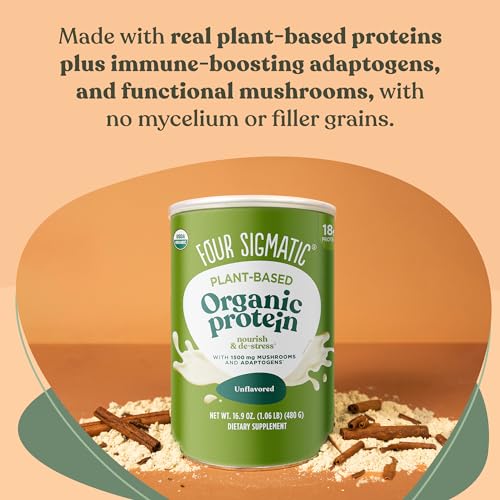 Four Sigmatic Organic Plant-Based Protein Powder Unflavored Protein with Lion’s Mane Four SigmaticBuy Supplements Australia