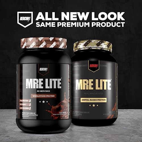 REDCON1 MRE Lite Whole Food Protein Powder, Fudge Brownie - Low Carb & Whey REDCON1Buy Supplements Australia