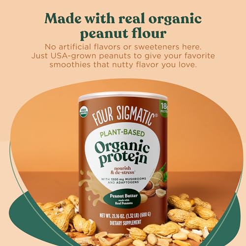 Four Sigmatic Organic Plant-Based Protein Powder Peanut Butter Protein with Lion’s Mane Four SigmaticBuy Supplements Australia